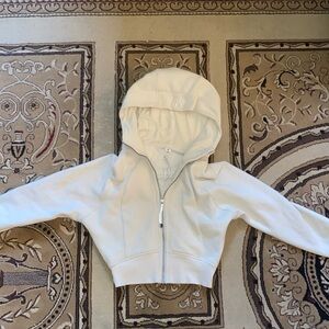 Lululemon Full-Zip Cropped Scuba in Bone -size 4